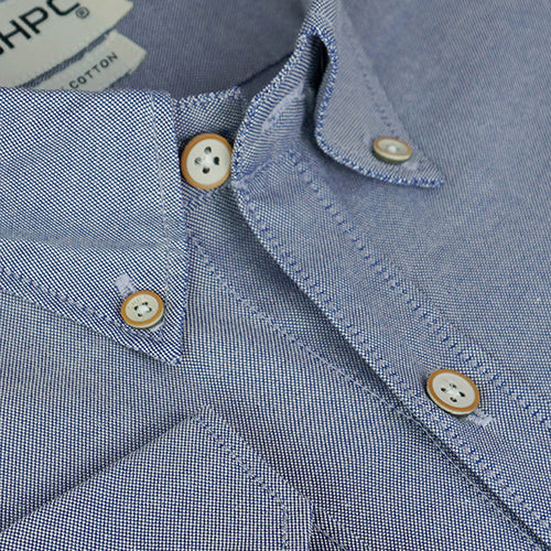 Men's 100% Cotton Plain Solid Full Sleeves Shirt (Navy)