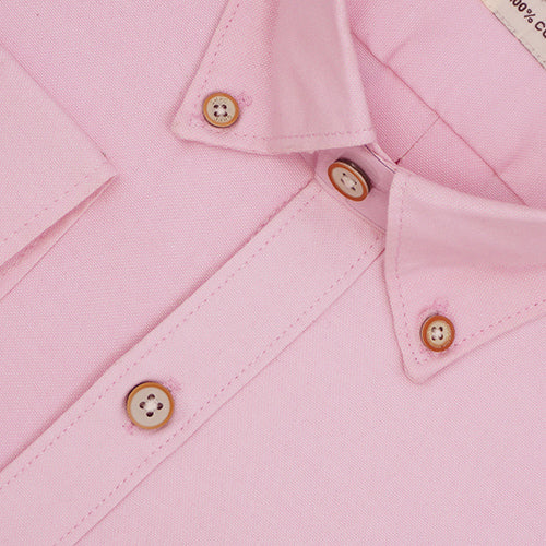 Men's 100% Cotton Plain Solid Full Sleeves Shirt (Pink)