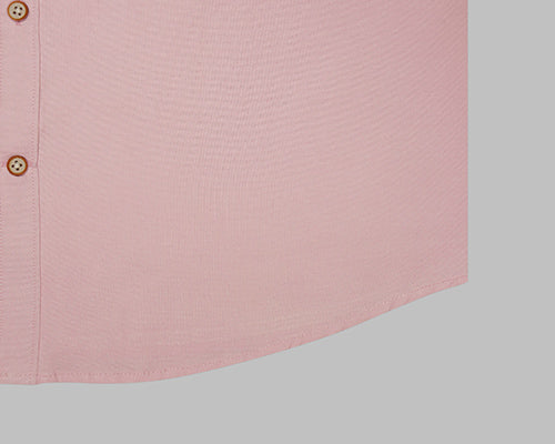Men's 100% Cotton Plain Solid Full Sleeves Shirt (Pink)