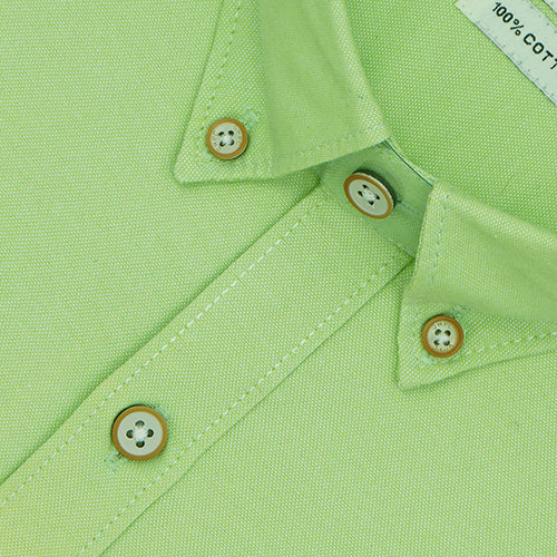 Men's 100% Cotton Plain Solid Full Sleeves Shirt (Green)