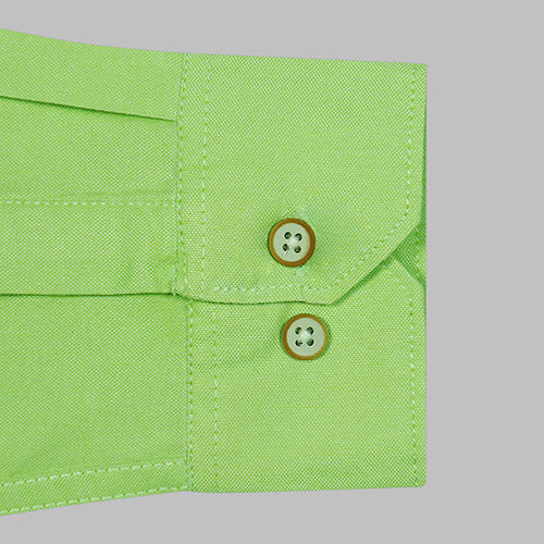 Men's 100% Cotton Plain Solid Full Sleeves Shirt (Green)