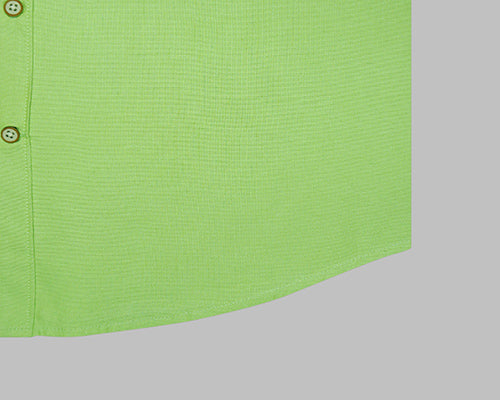 Men's 100% Cotton Plain Solid Full Sleeves Shirt (Green)