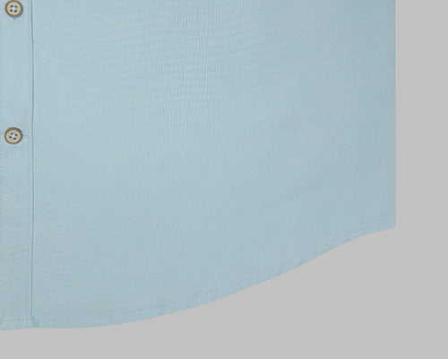 Men's 100% Cotton Plain Solid Full Sleeves Shirt (Sky Blue)