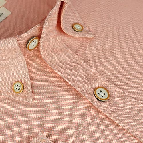 Men's 100% Cotton Plain Solid Full Sleeves Shirt (Peach)