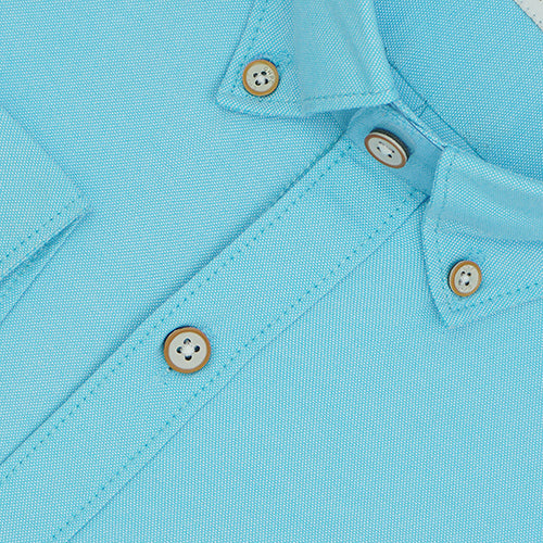 Men's 100% Cotton Plain Solid Full Sleeves Shirt (Turquoise Blue)