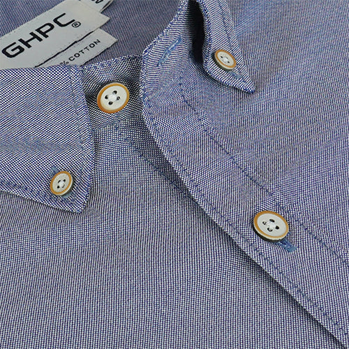 Men's 100% Cotton Plain Solid Half Sleeves Shirt (Navy)