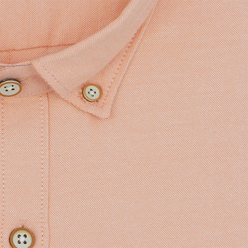 Men's 100% Cotton Plain Solid Half Sleeves Shirt (Orange)