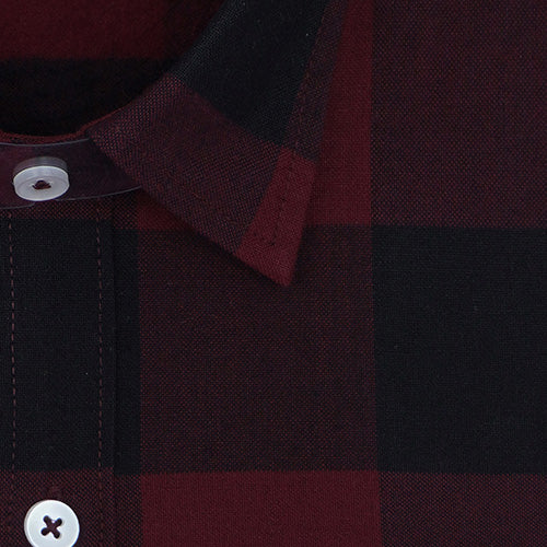 Men's Winter Wear Cottswool Big / Buffalo Checkered Full Sleeves Shirt (Maroon) CW231404_2