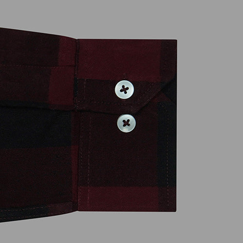 Men's Winter Wear Cottswool Big / Buffalo Checkered Full Sleeves Shirt (Maroon) CW231404_5