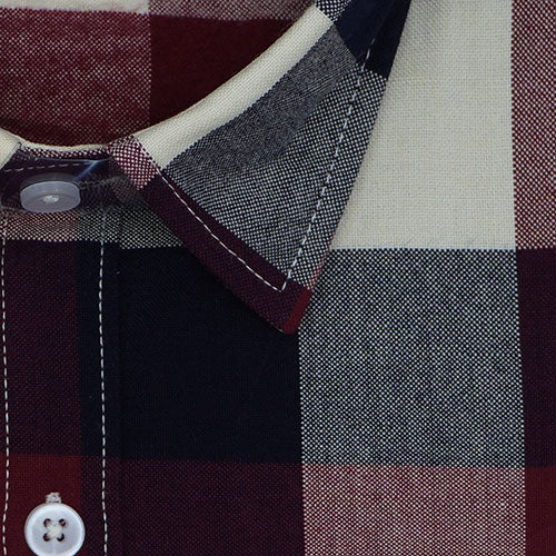 Men's Winter Wear Cottswool Big / Buffalo Checkered Full Sleeves Shirt (Maroon) CW231904_2