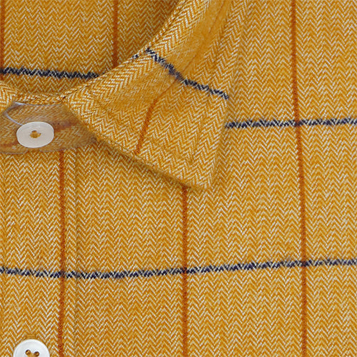 Men's Winter Wear Cottswool Graph Checks Full Sleeves Shirt (Yellow) CW232310_2