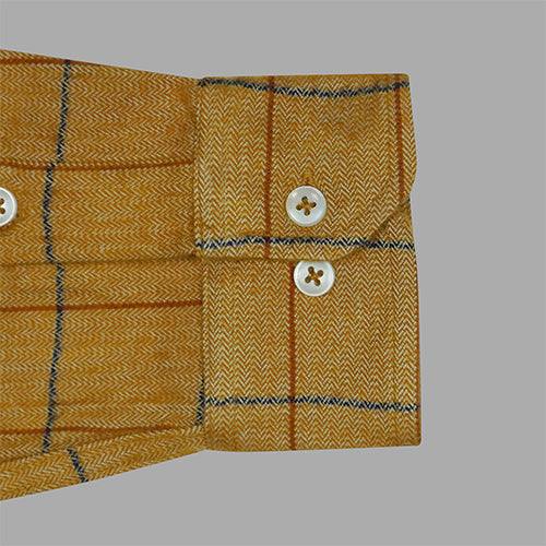 Men's Winter Wear Cottswool Graph Checks Full Sleeves Shirt (Yellow) CW232310_5