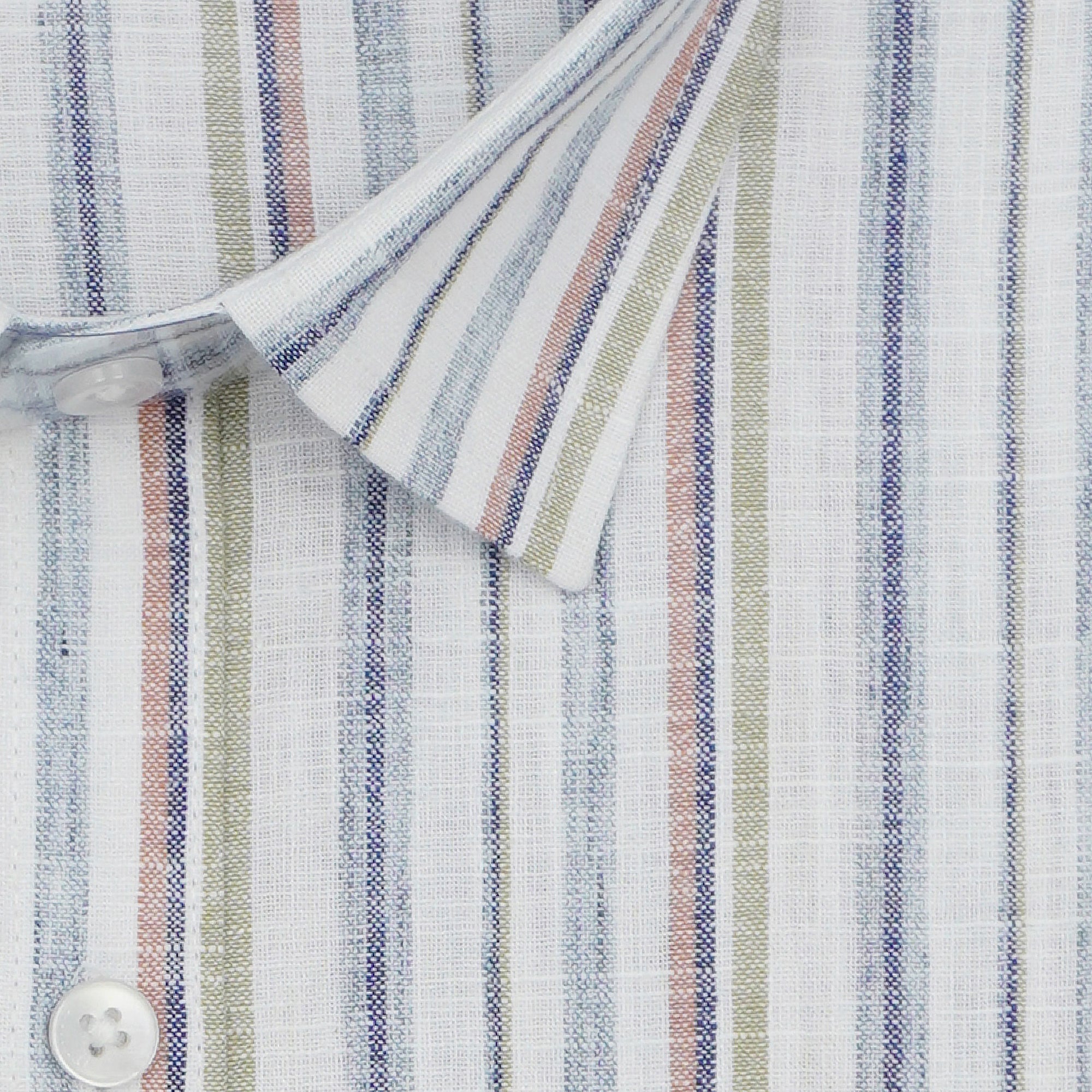 Men's Cotton Linen Striped Full Sleeves Shirts (Blue)