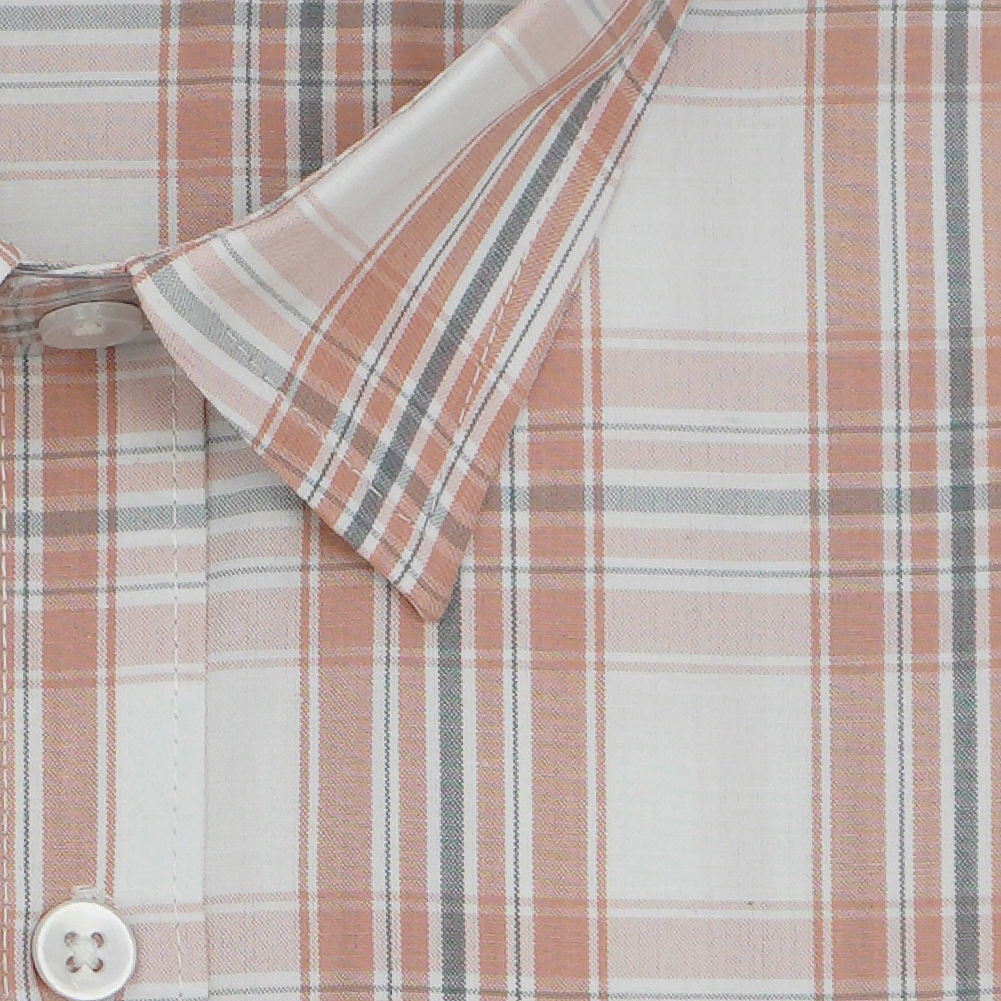 Men's 100% Cotton Checkered Full Sleeves Shirt (Brown)