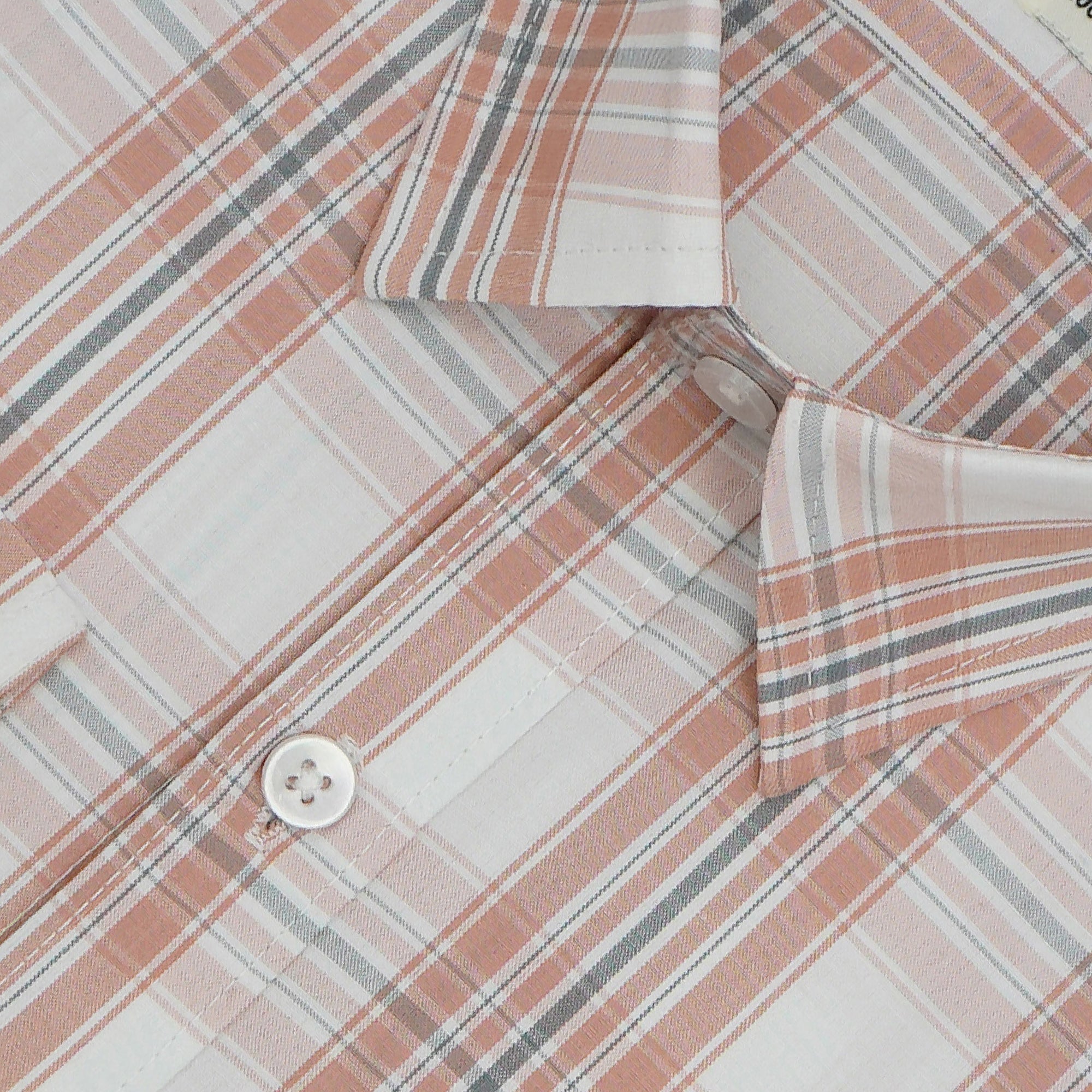 Men's 100% Cotton Checkered Full Sleeves Shirt (Brown)