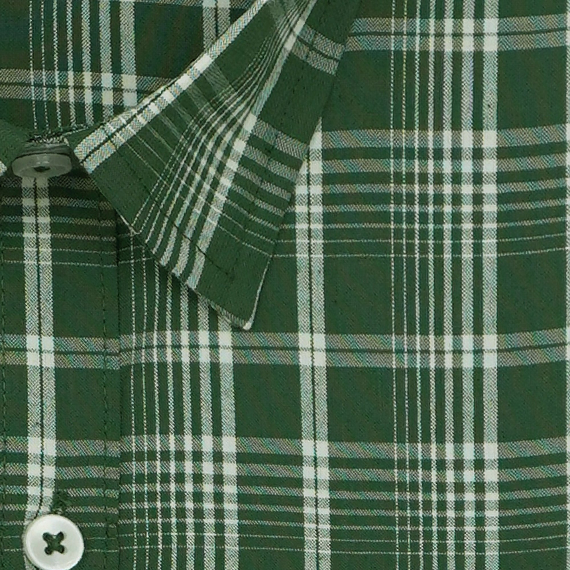 Men's 100% Cotton Checkered Full Sleeves Shirt (Green)