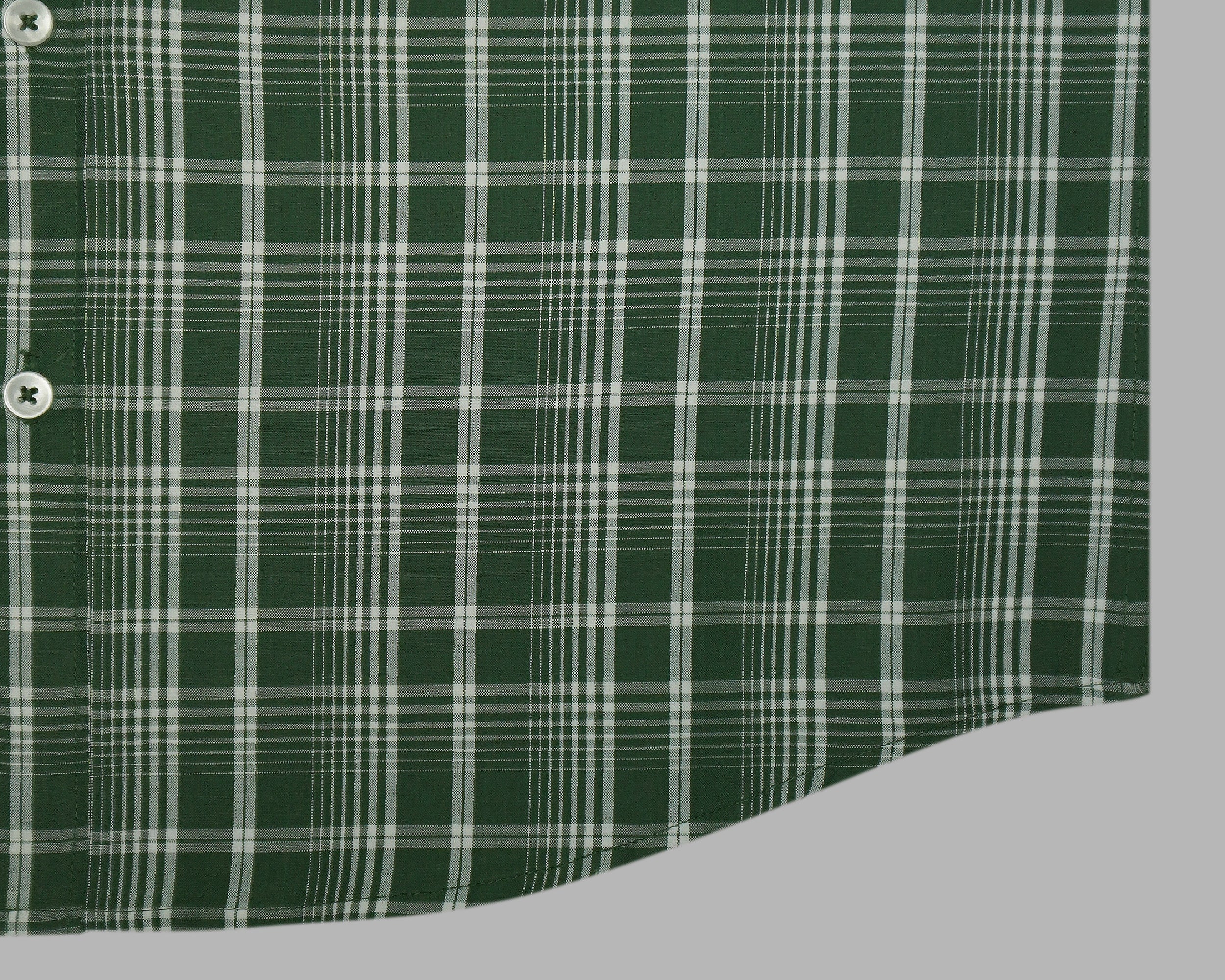 Men's 100% Cotton Checkered Full Sleeves Shirt (Green)