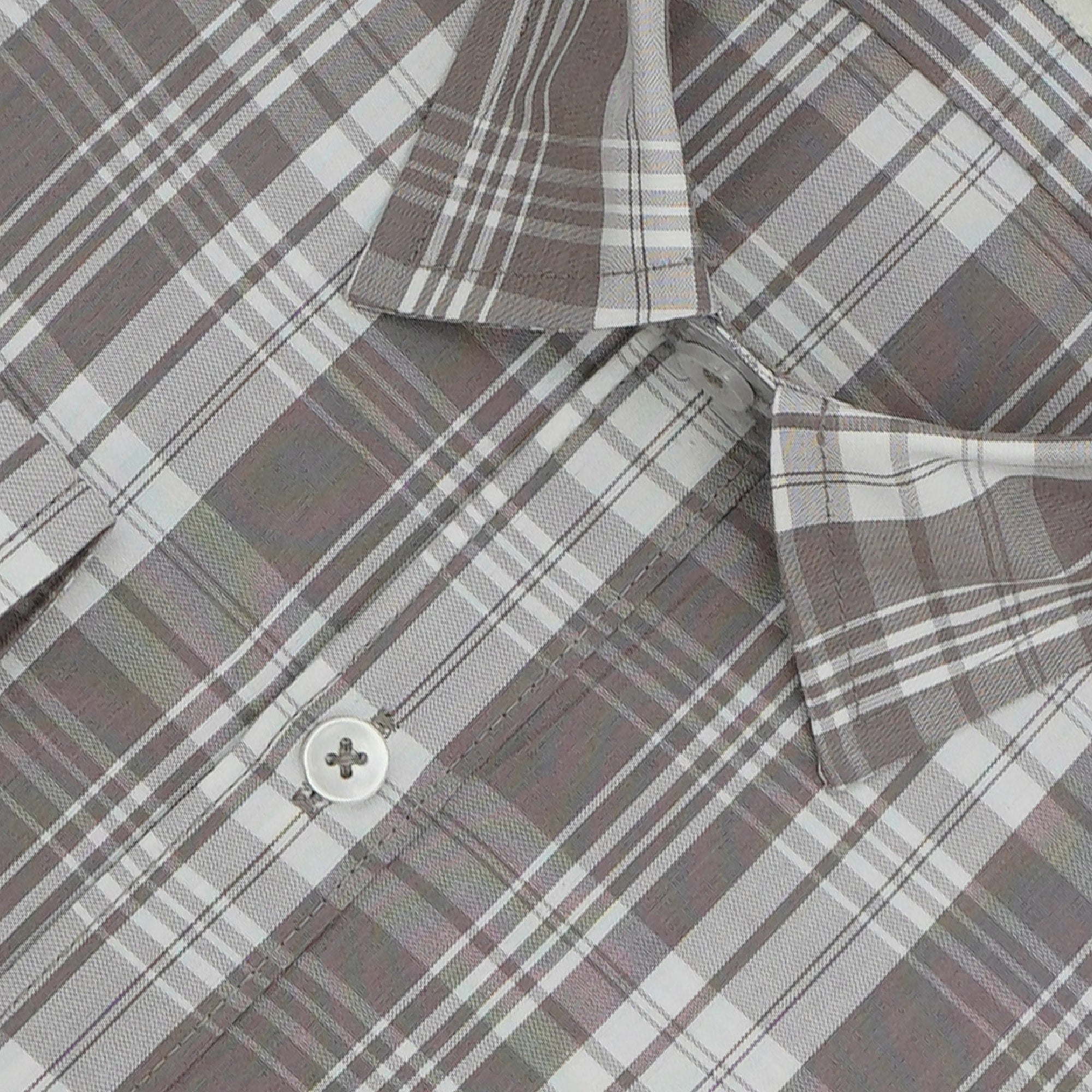 Men's 100% Cotton Checkered Full Sleeves Shirt (Brown)