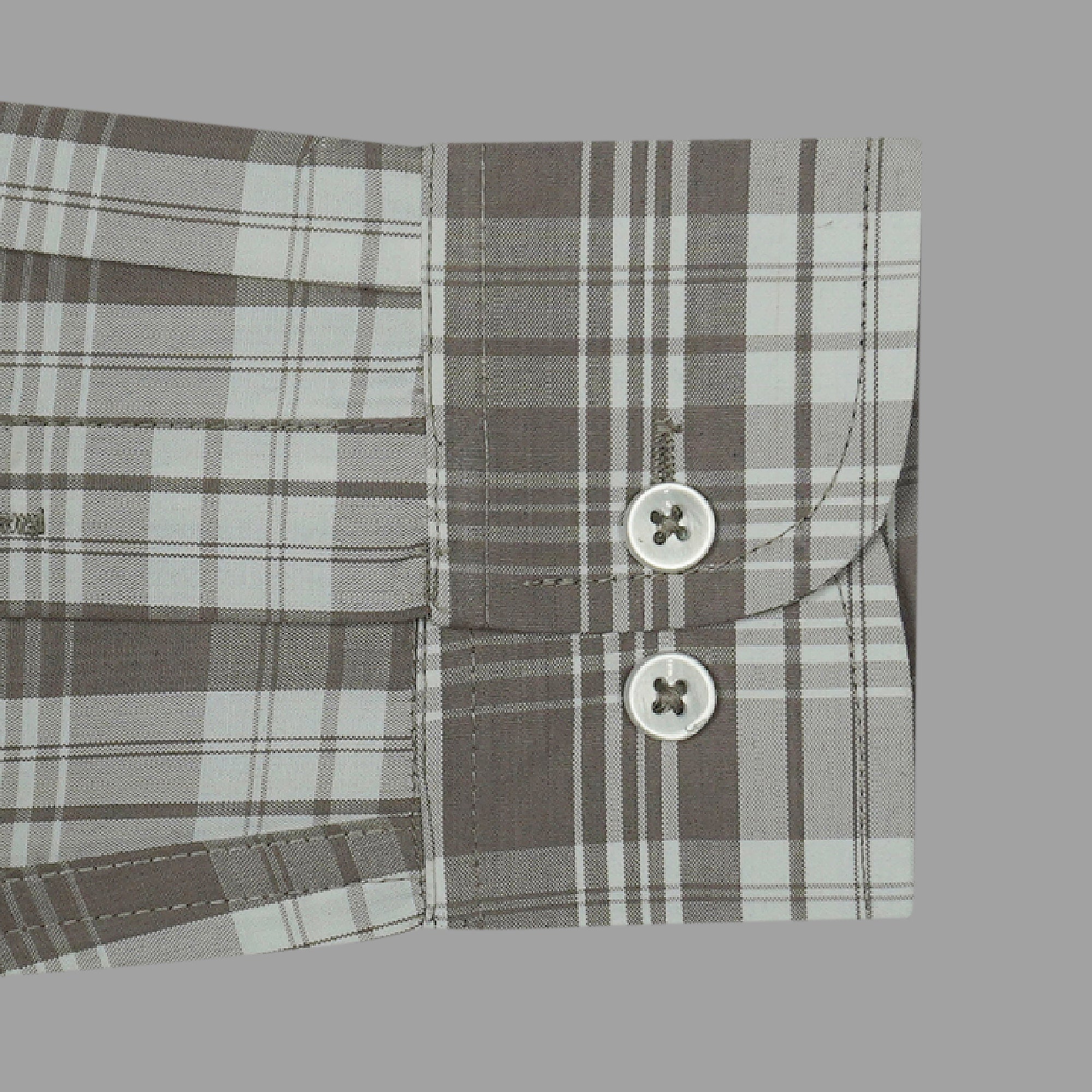 Men's 100% Cotton Checkered Full Sleeves Shirt (Brown)