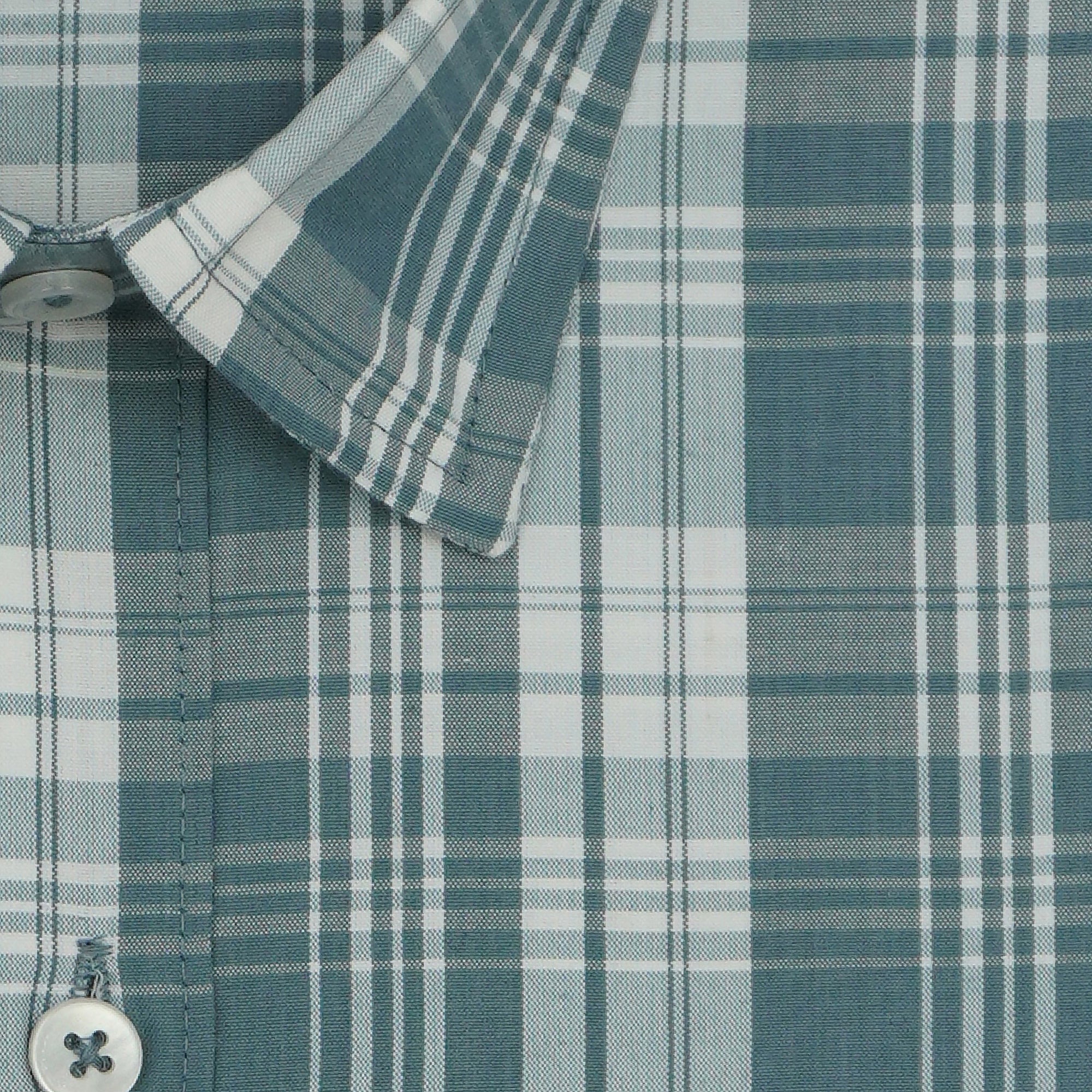 Men's 100% Cotton Checkered Full Sleeves Shirt (Grey)