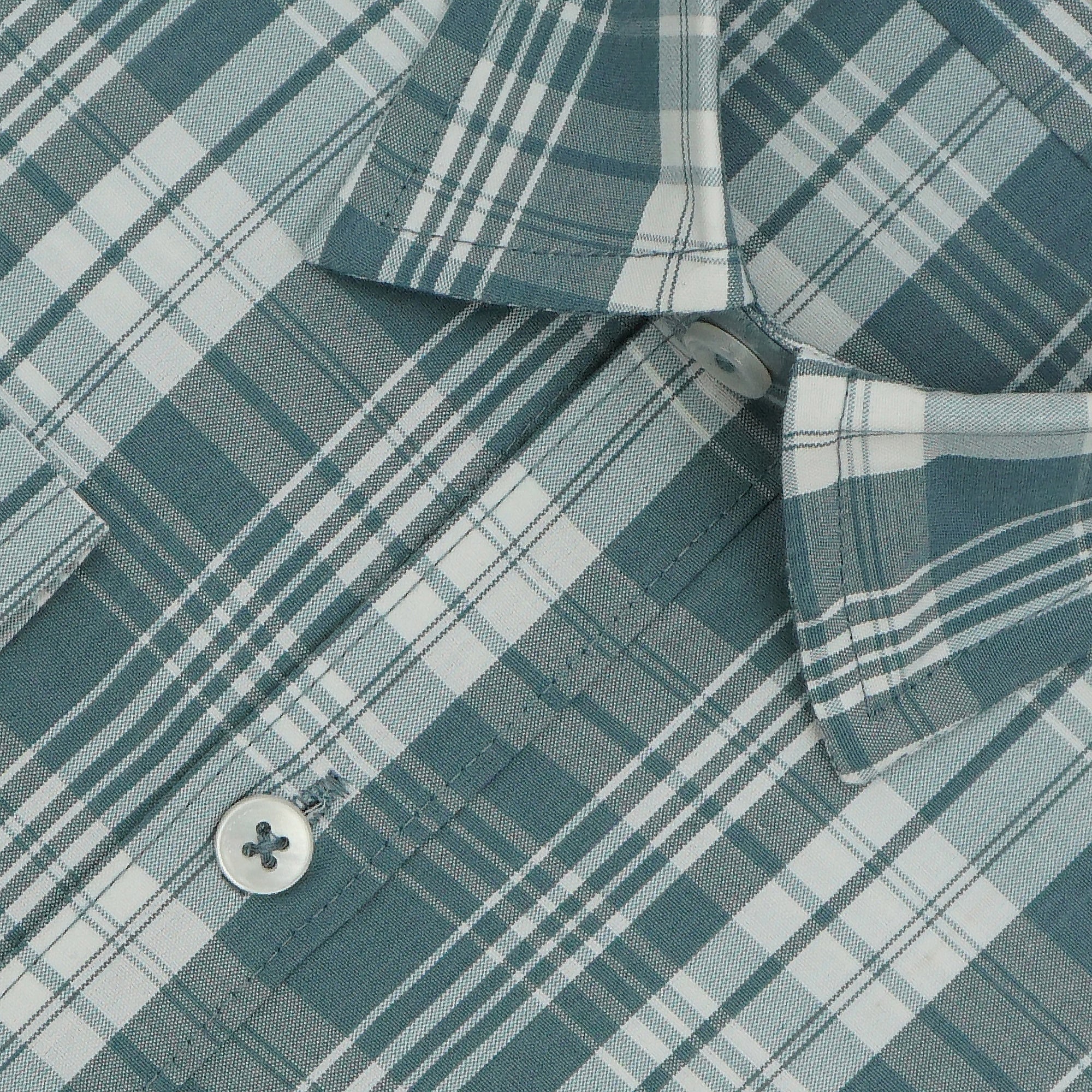 Men's 100% Cotton Checkered Full Sleeves Shirt (Grey)