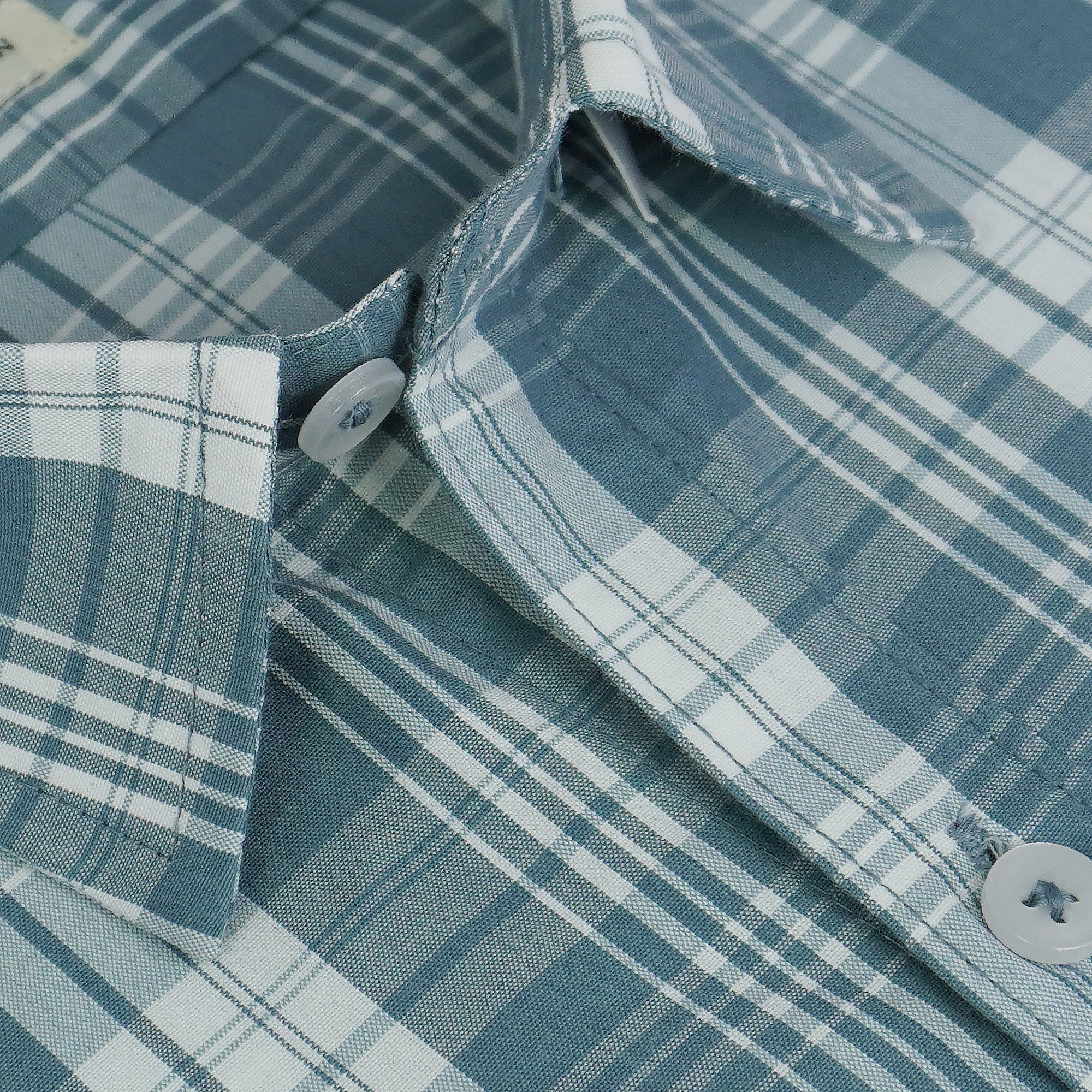 Men's 100% Cotton Checkered Full Sleeves Shirt (Grey)