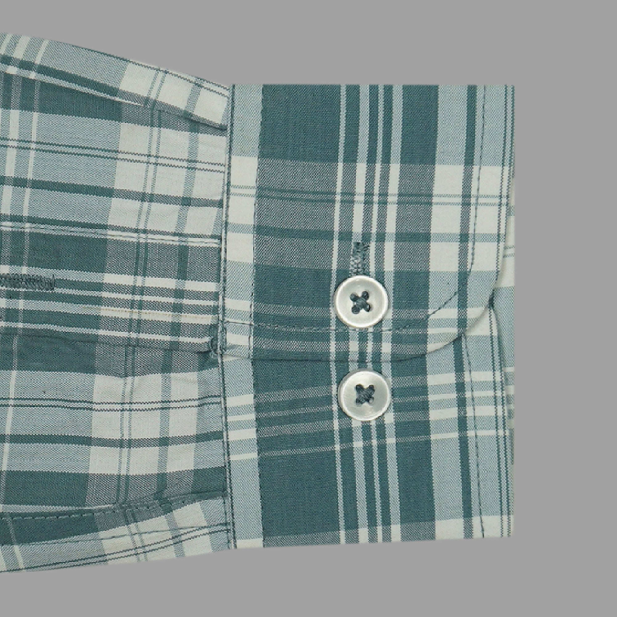 Men's 100% Cotton Checkered Full Sleeves Shirt (Grey)