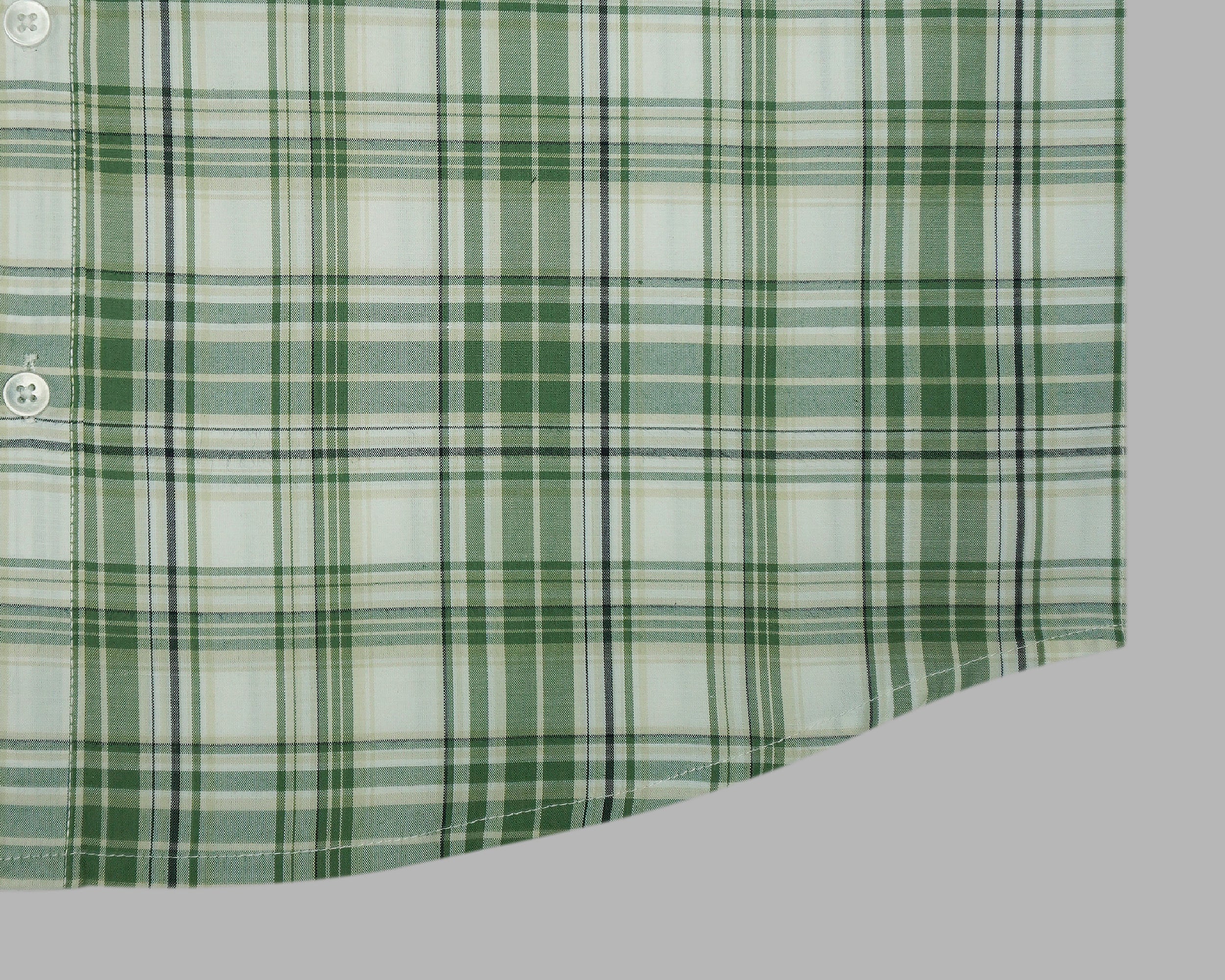 Men's 100% Cotton Checkered Full Sleeves Shirt (Green)