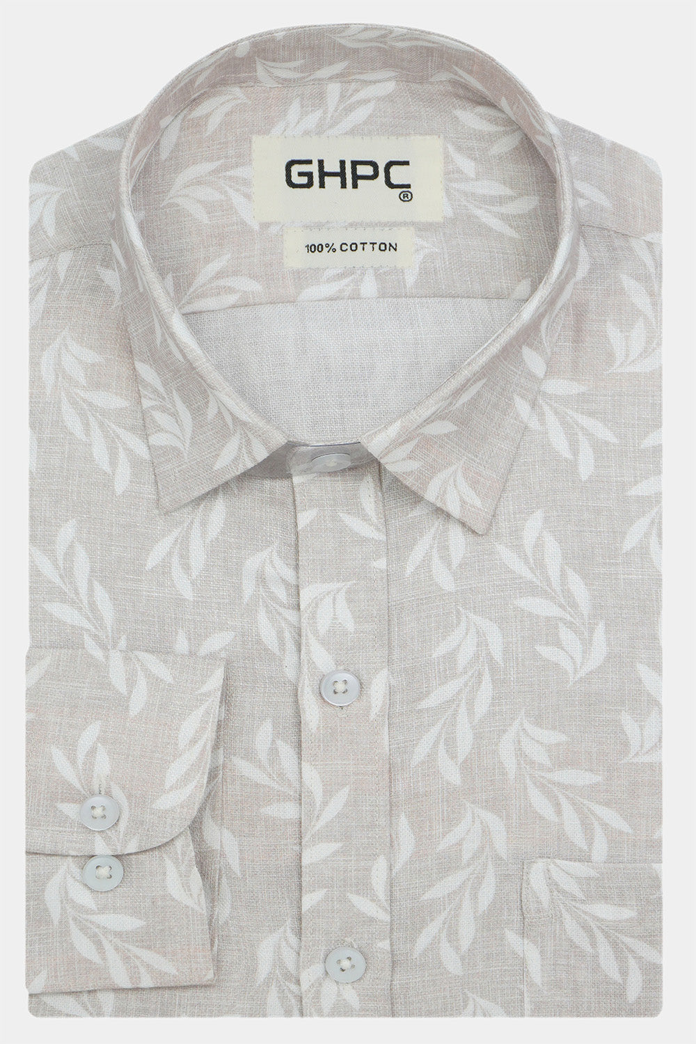 Men's 100% Cotton Printed Full Sleeves Shirts (Brown)