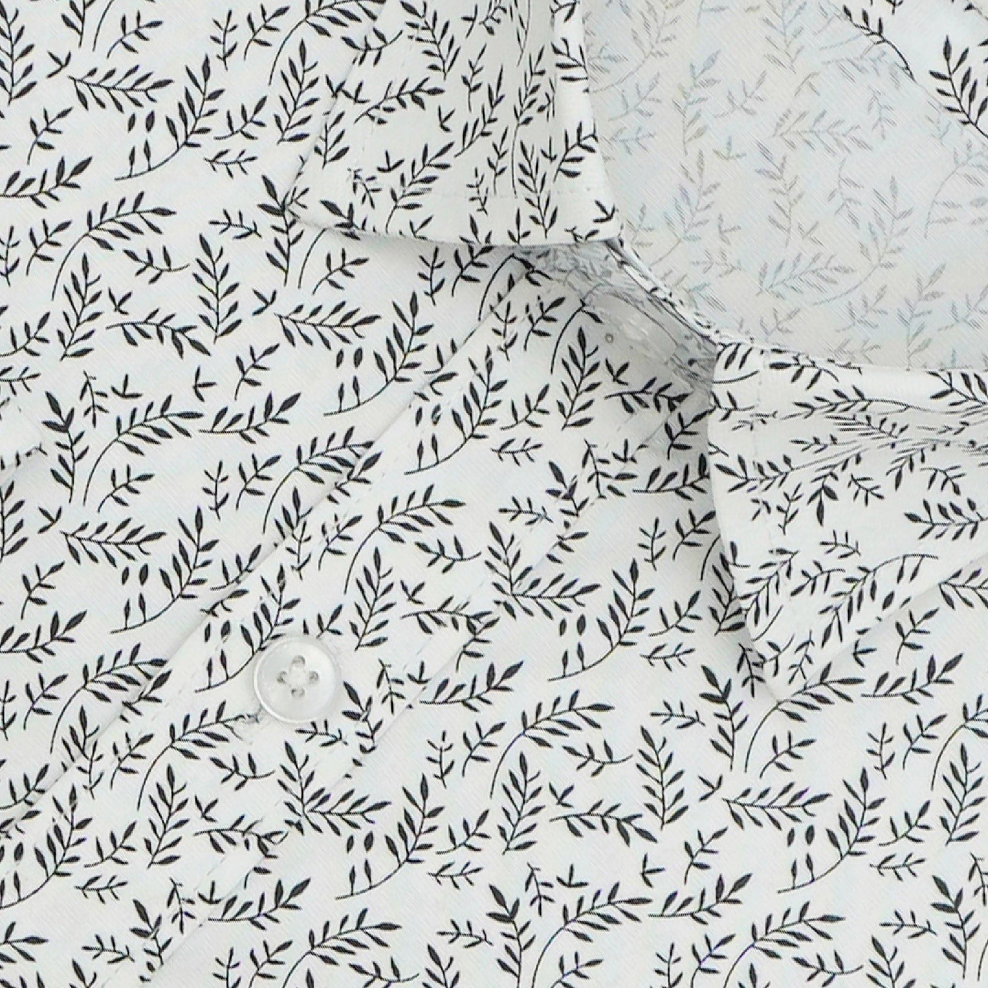 Men's 100% Cotton Printed Full Sleeves Shirts (White)