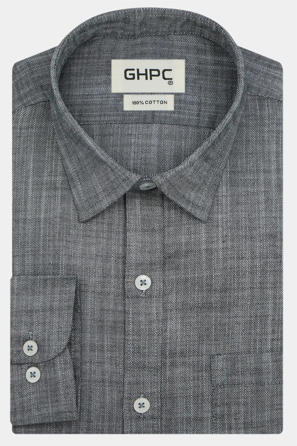 Men's 100% Cotton Plain Full Sleeves Shirts (Grey)