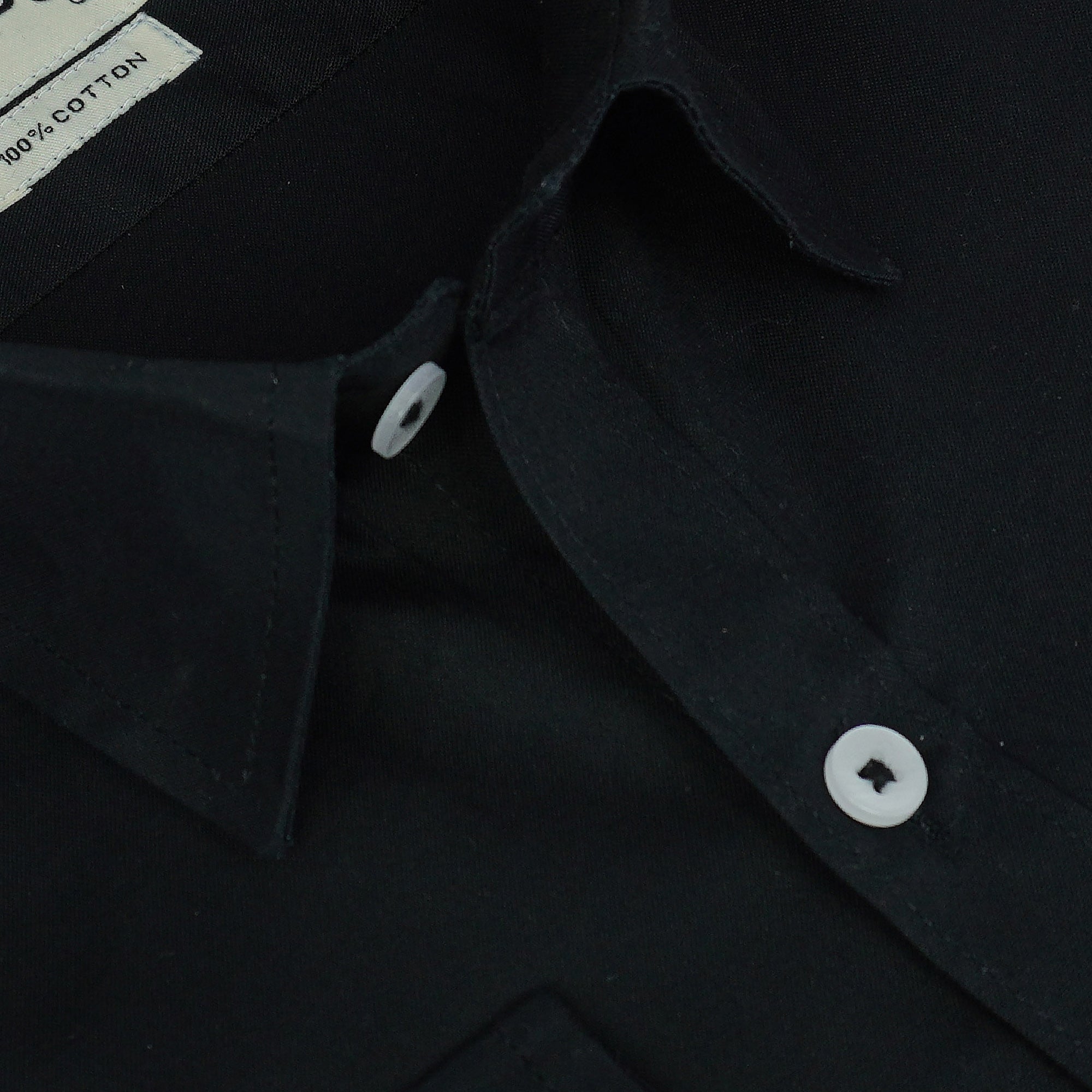 Men's 100% Cotton Plain Full Sleeves Shirts (Black)