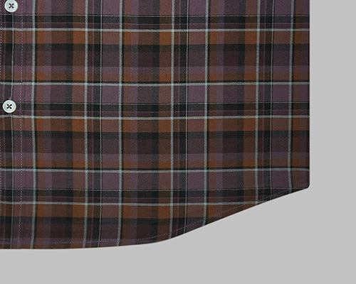 Men's 100% Cotton Plaid Checkered Full Sleeves Shirt (Mauve) FSF704068_6