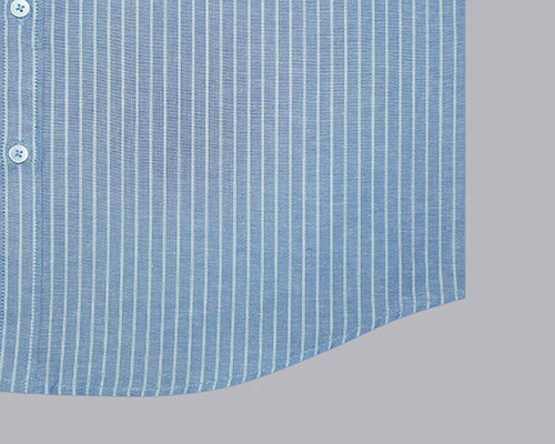 Men's 100% Cotton Chalk Striped Full Sleeves Shirt (Blue) FSF705547_5