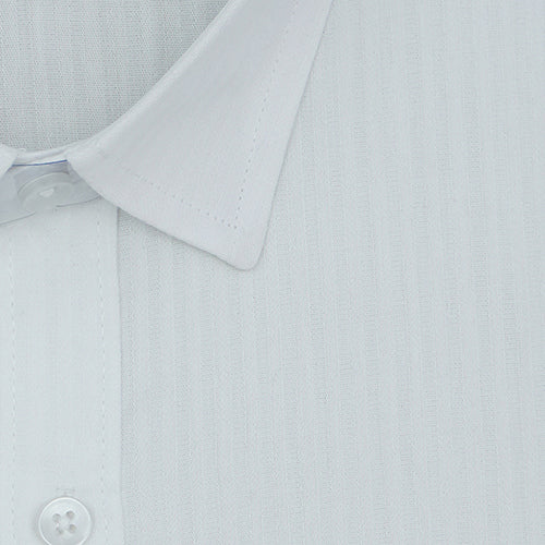 Men's 100% Cotton Self Design Full Sleeves Shirt (White)