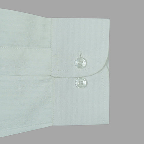 Men's 100% Cotton Self Design Full Sleeves Shirt (White)