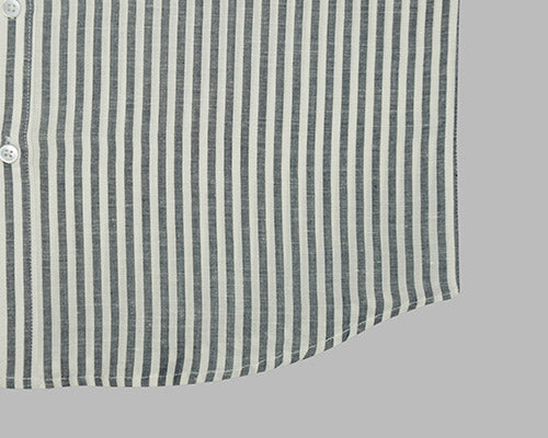 Men's 100% Linen Candy Striped Half Sleeves Shirt (White) FSH1000101_6
