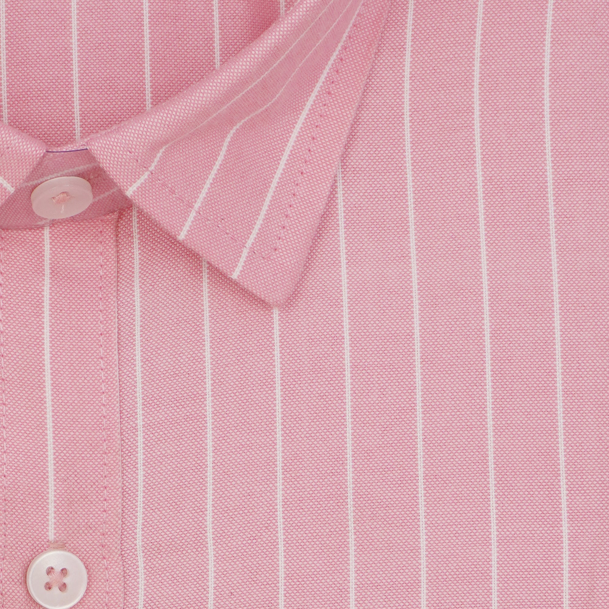 Men's Cotton Linen Striped Half Sleeves Shirt (Pink)
