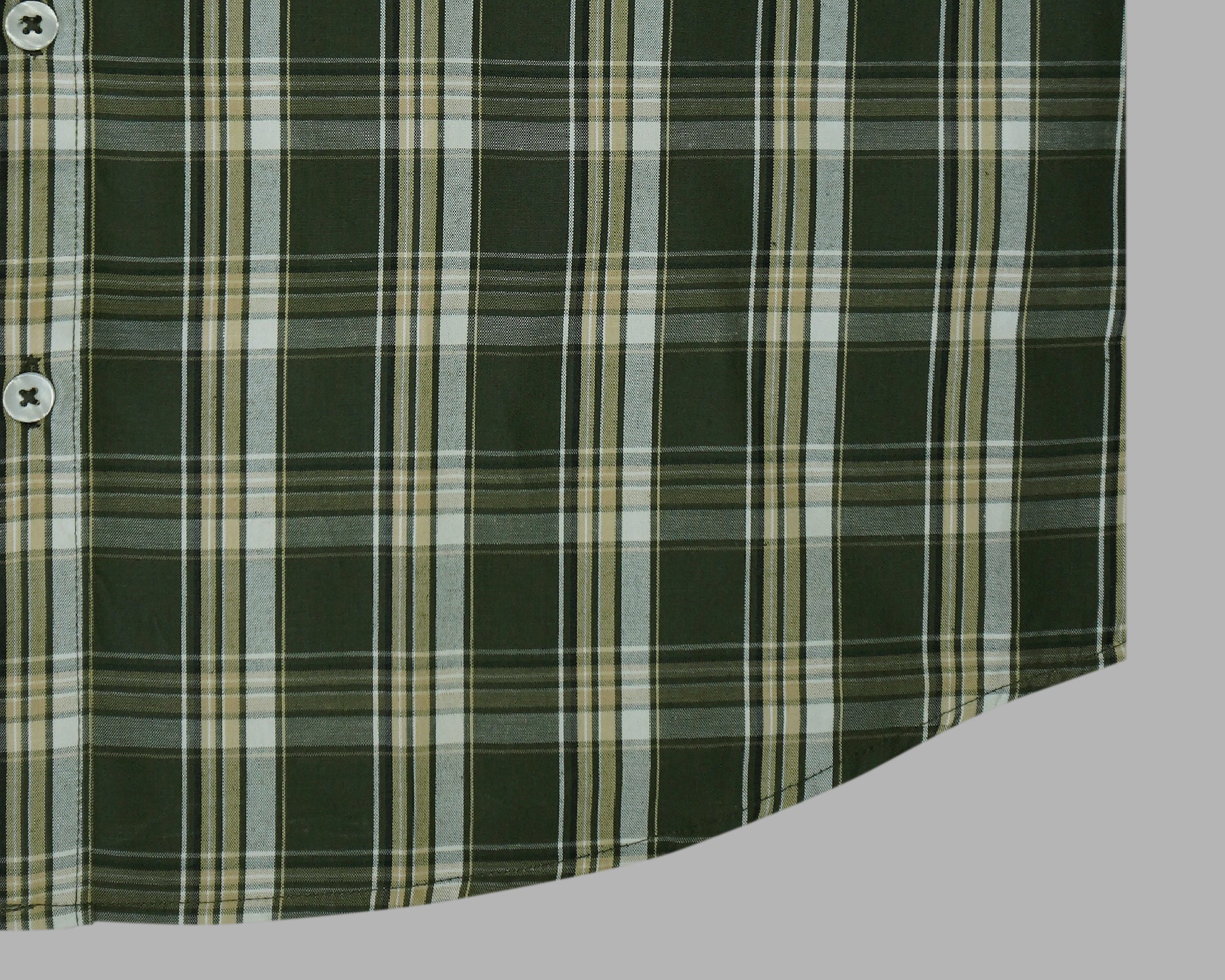 Men's 100% Cotton Checkered Half Sleeves Shirt (Green)