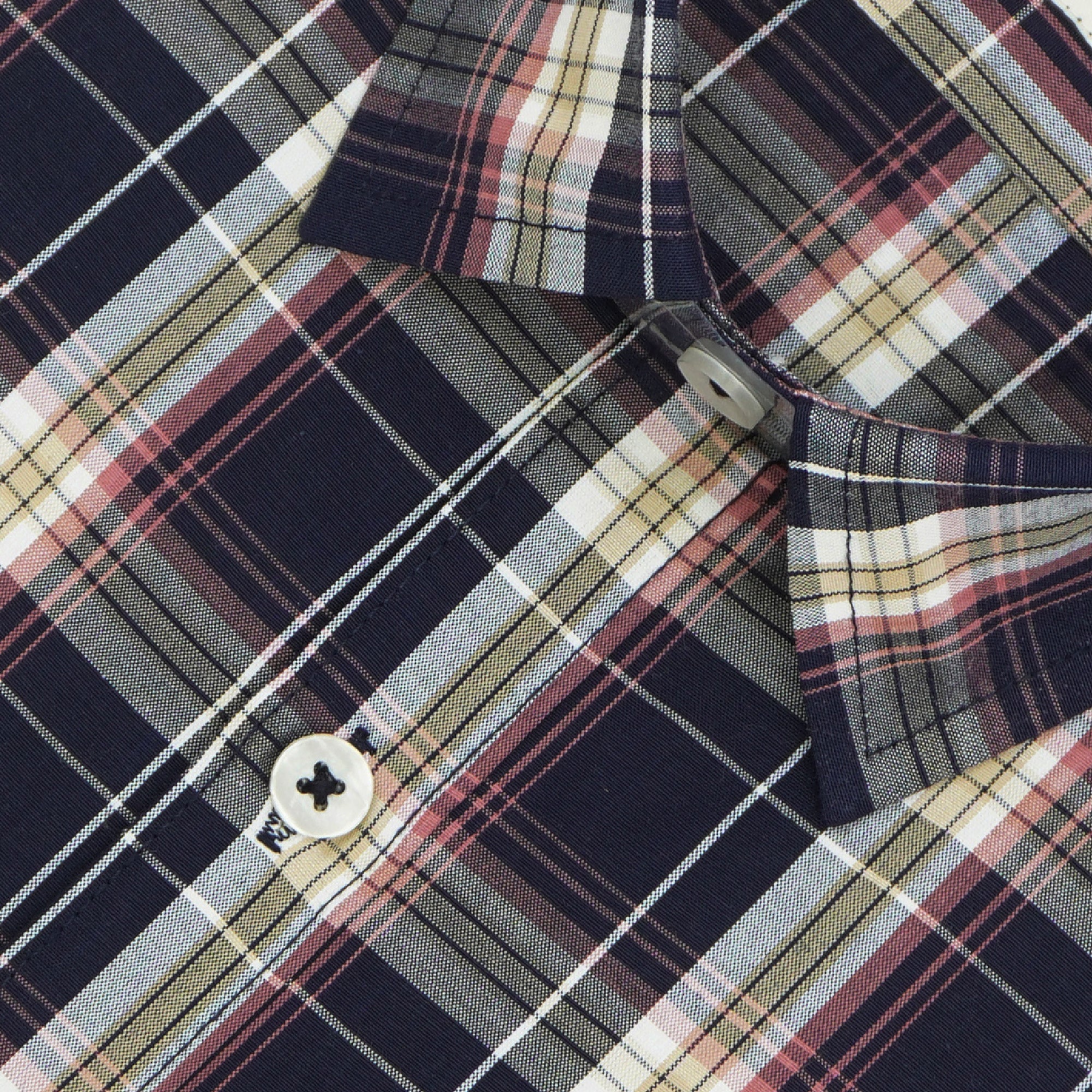 Men's 100% Cotton Checkered Half Sleeves Shirt (Black)