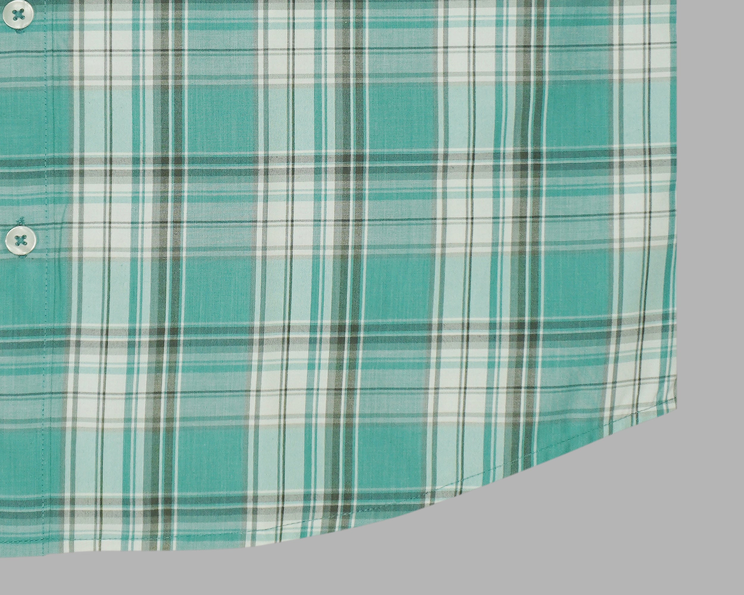 Men's 100% Cotton Checkered Half Sleeves Shirt (Sea Green)