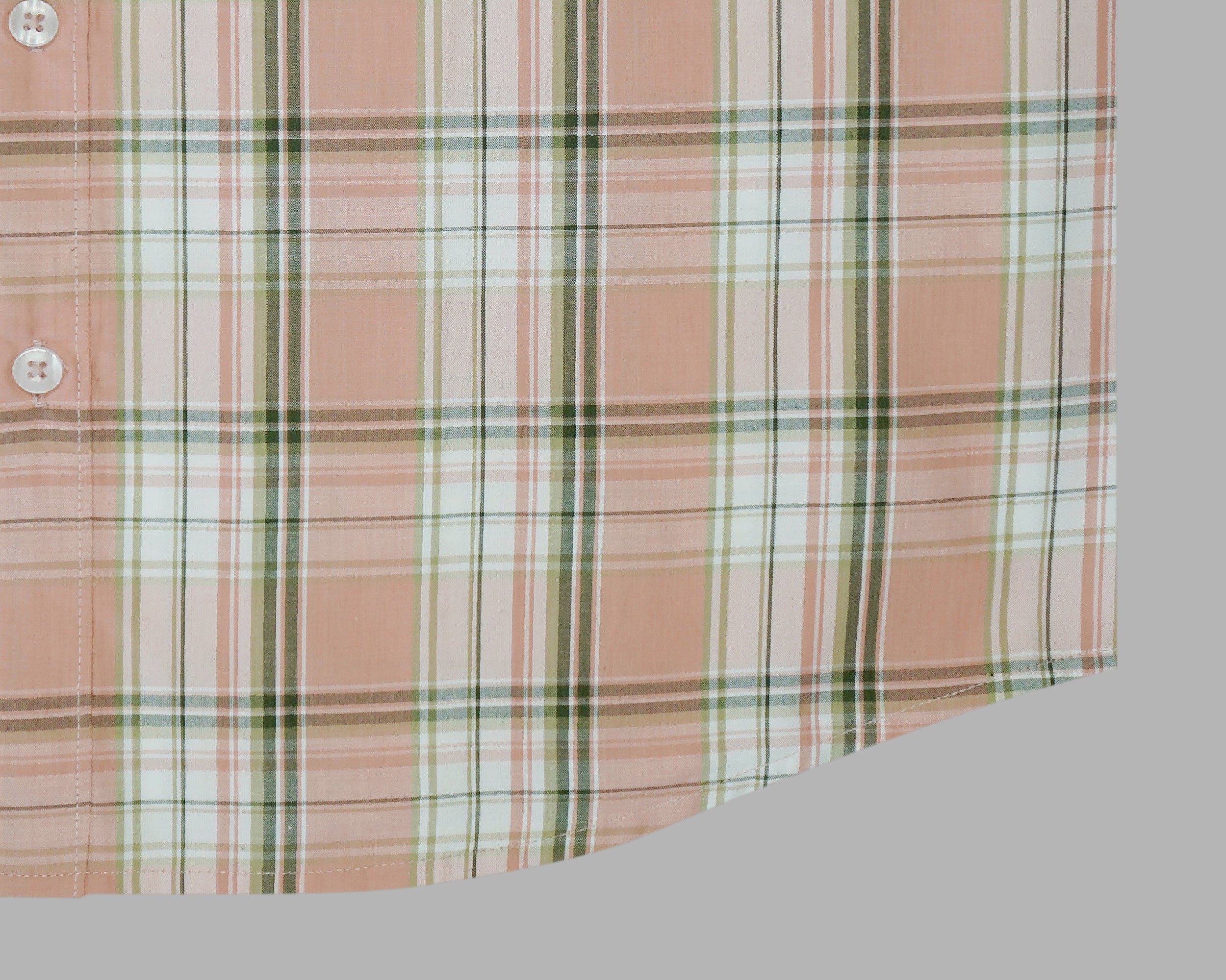 Men's 100% Cotton Checkered Half Sleeves Shirt (Peach)