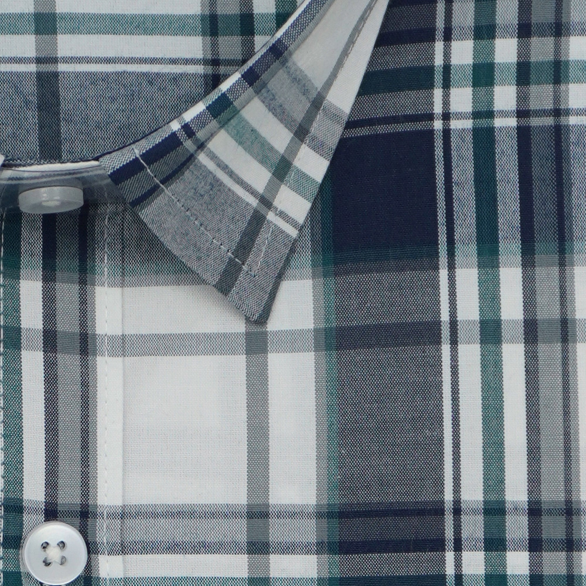 Men's 100% Cotton Checkered Half Sleeves Shirts (Blue)