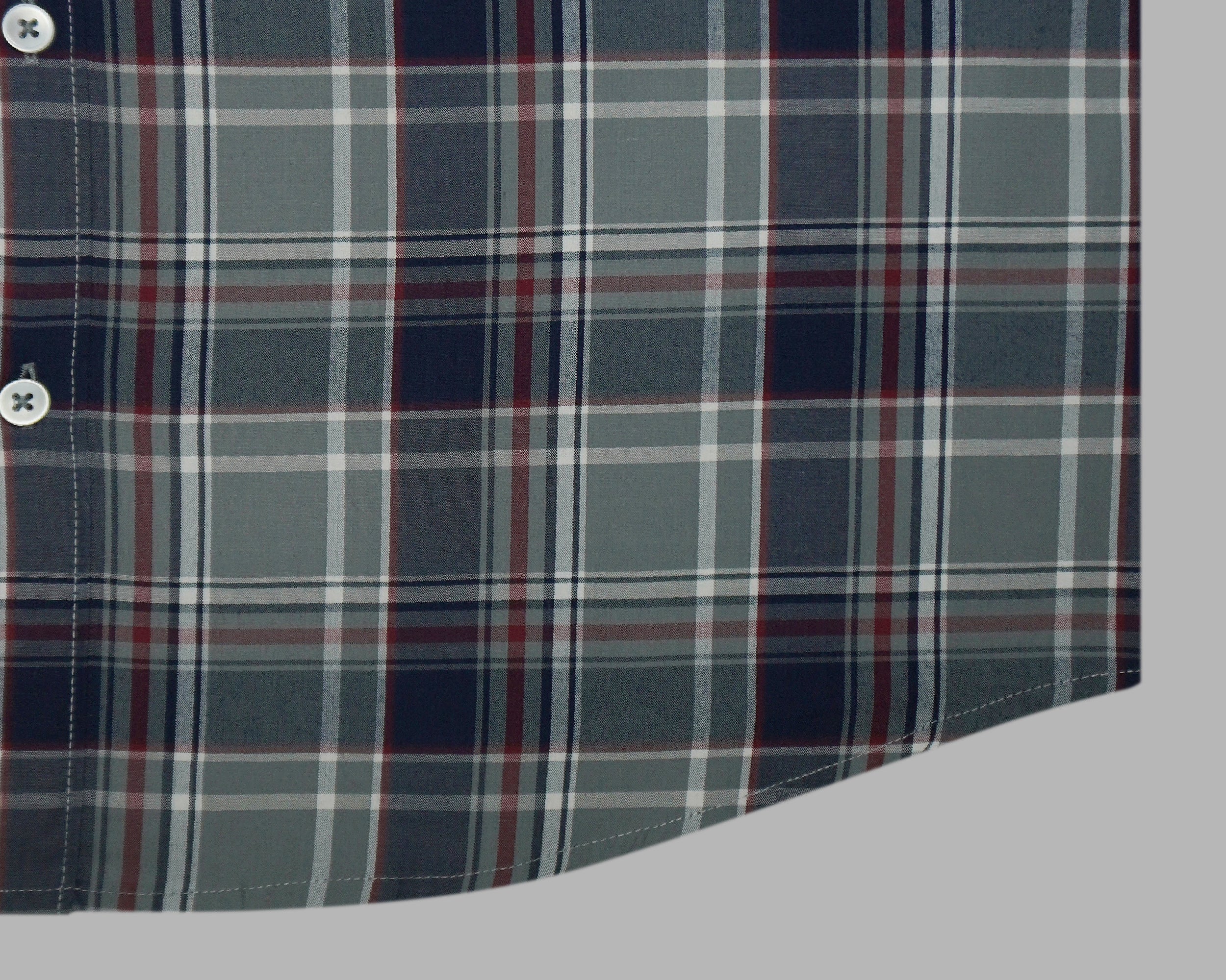 Men's 100% Cotton Checkered Half Sleeves Shirts (Grey)