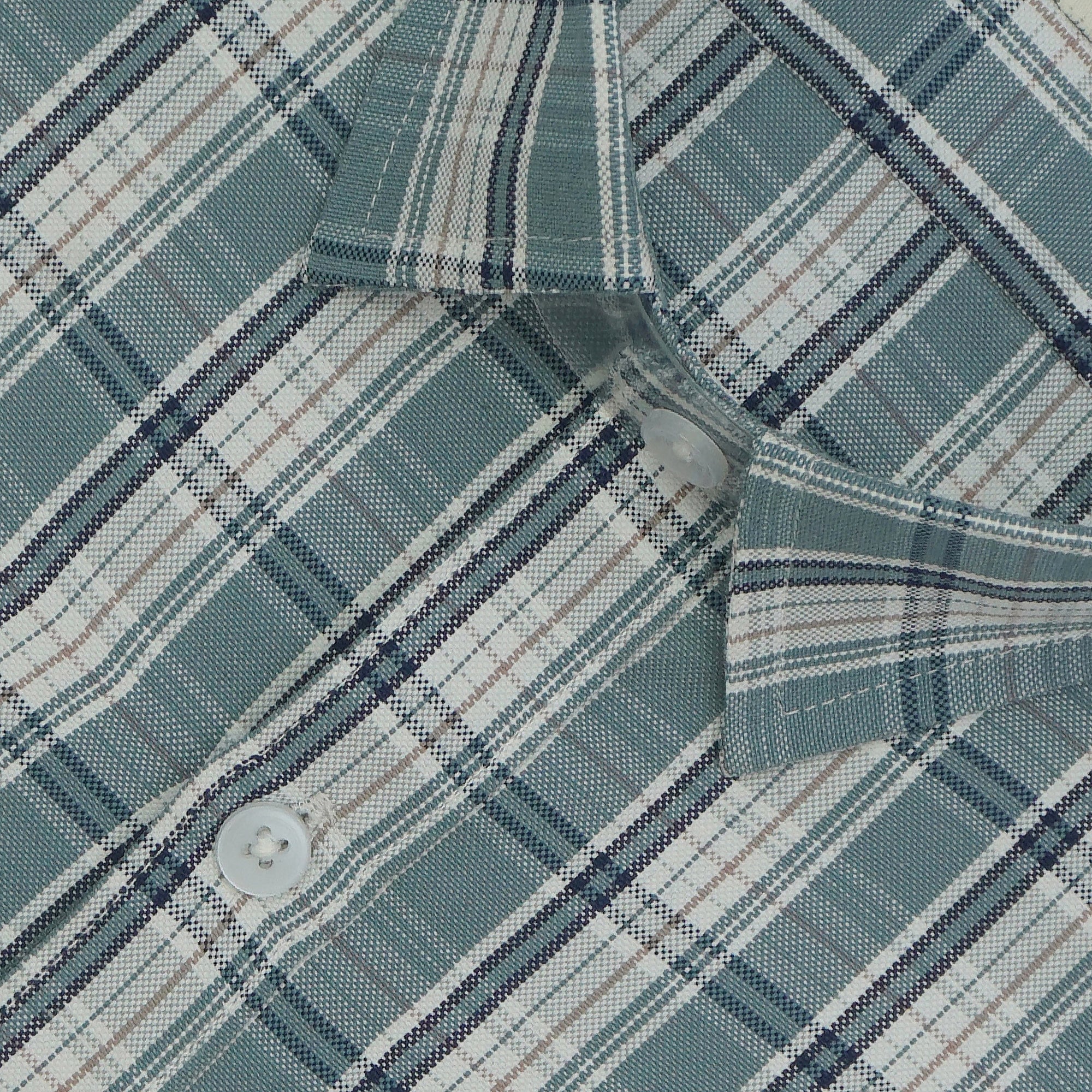 Men's Cotton Linen Checkered Half Sleeves Shirts (Grey)