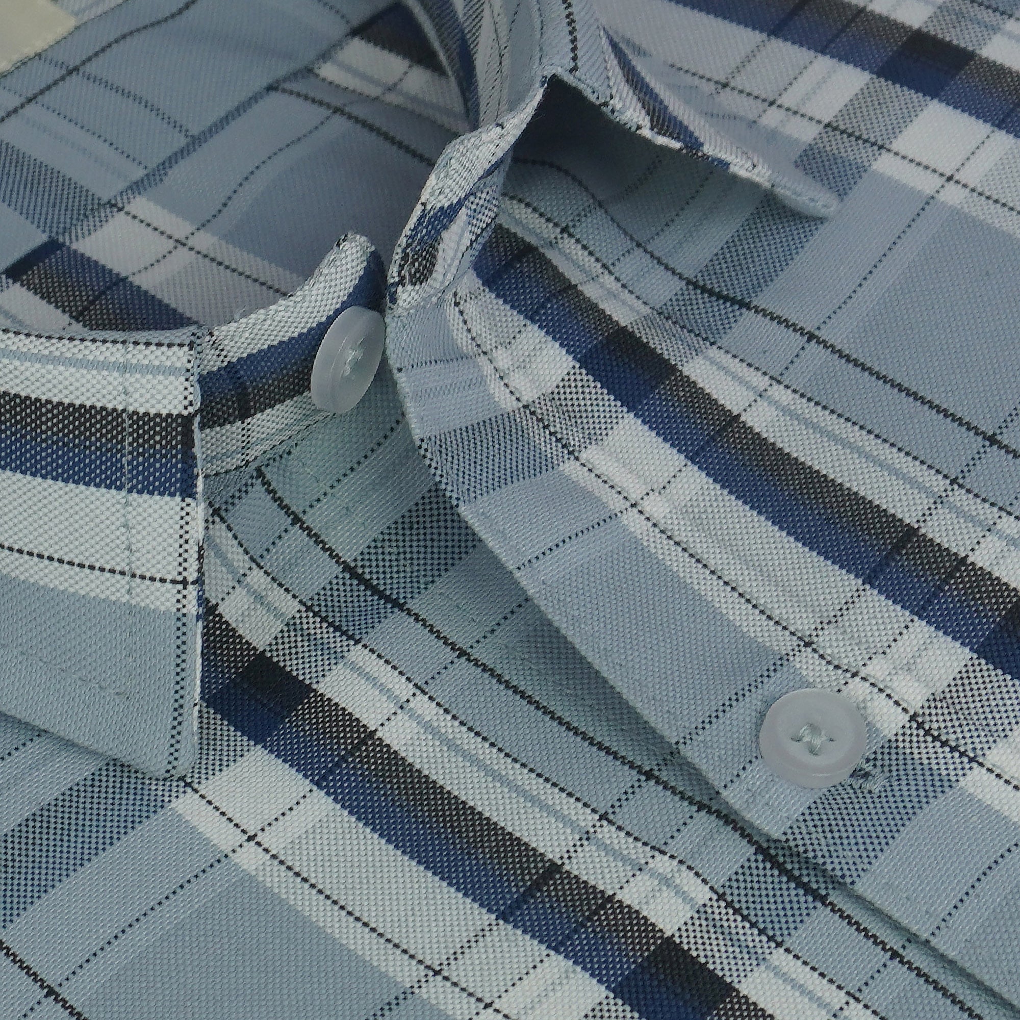 Men's Cotton Linen Checkered Half Sleeves Shirts (Grey)