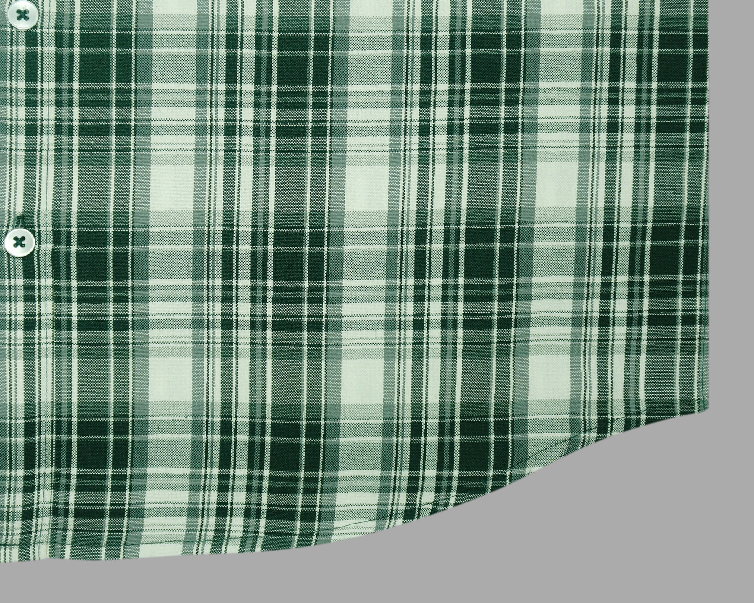 Men's Cotton Linen Checkered Half Sleeves Shirts (Green)
