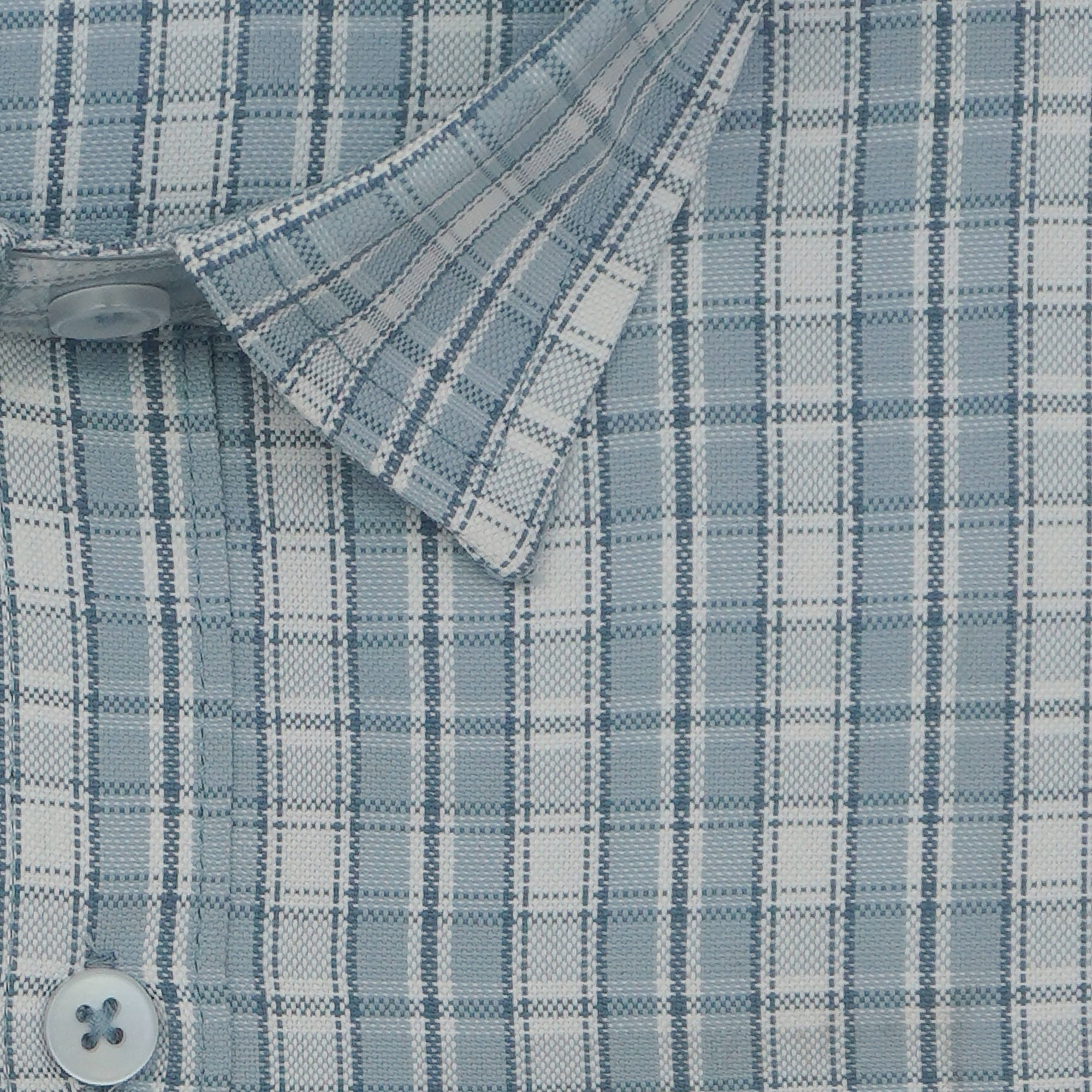 Men's Cotton Linen Checkered Half Sleeves Shirts (Grey)