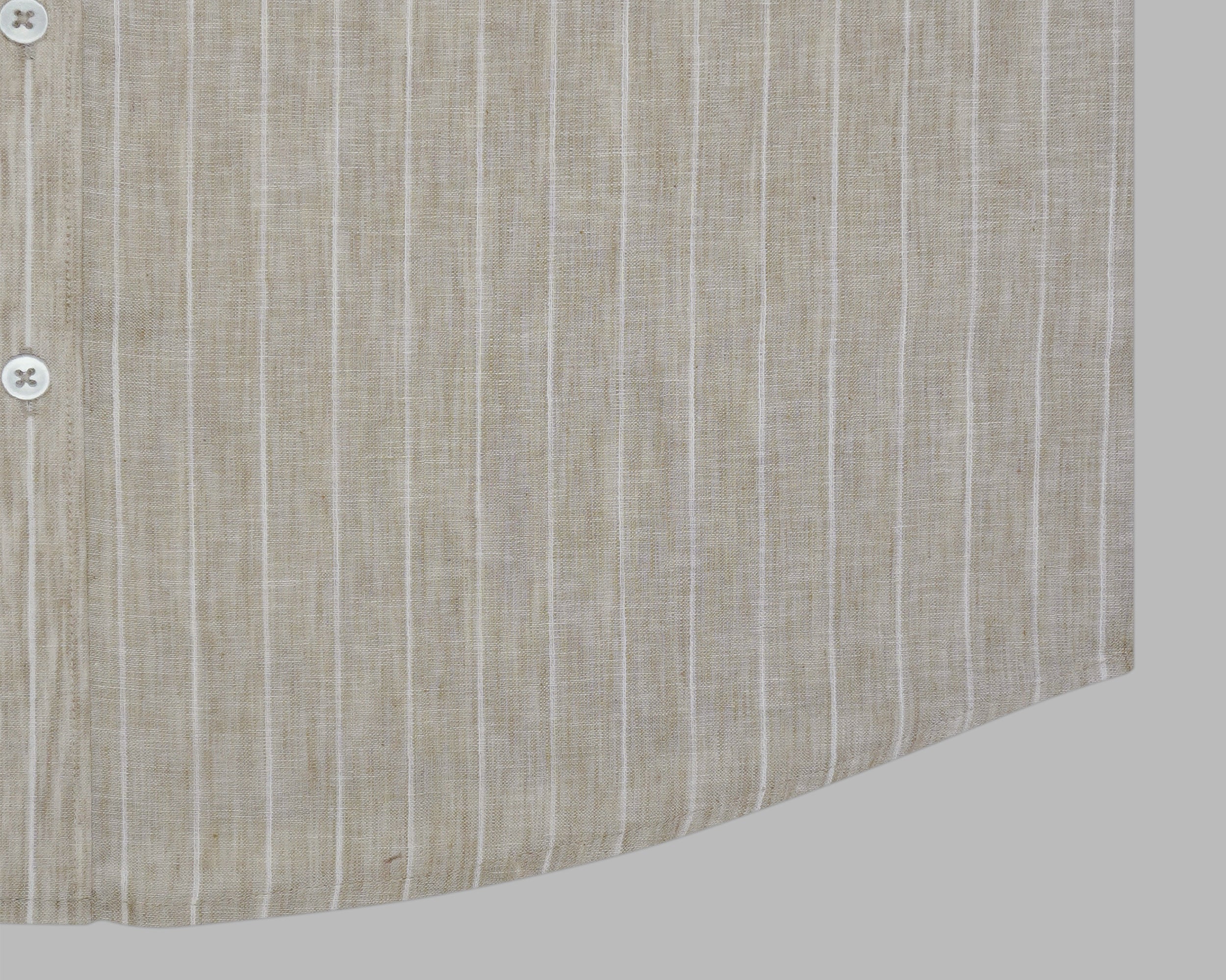 Men's Cotton Linen Striped Half Sleeves Shirt (Beige)