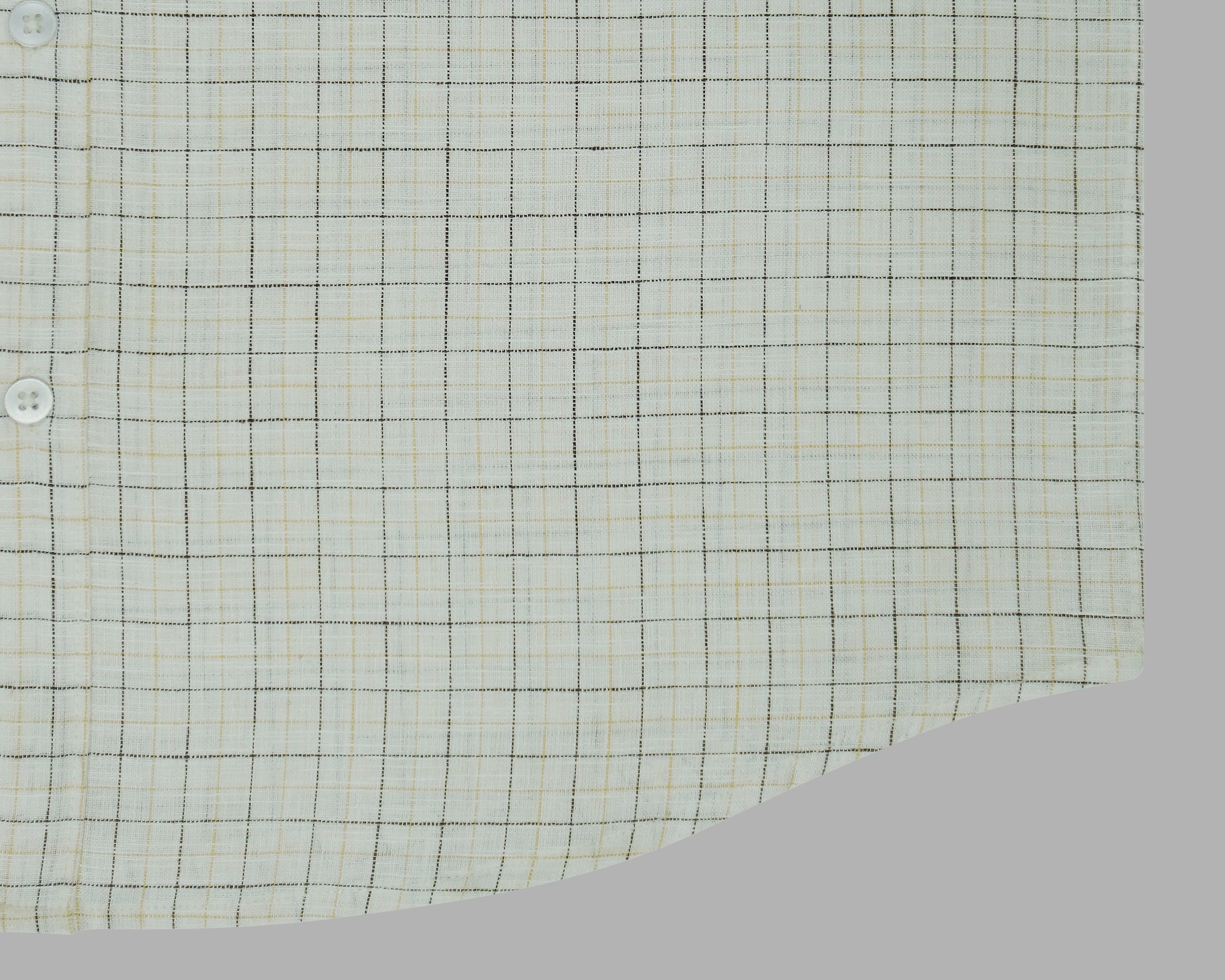 Men's Cotton Linen Checkered Half Sleeves Shirt (Yellow)